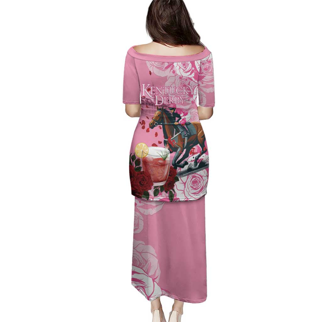 Kentucky Horse Racing Family Matching Puletasi and Hawaiian Shirt Churchill Downs Derby Strawberry Mint Julep Cocktail