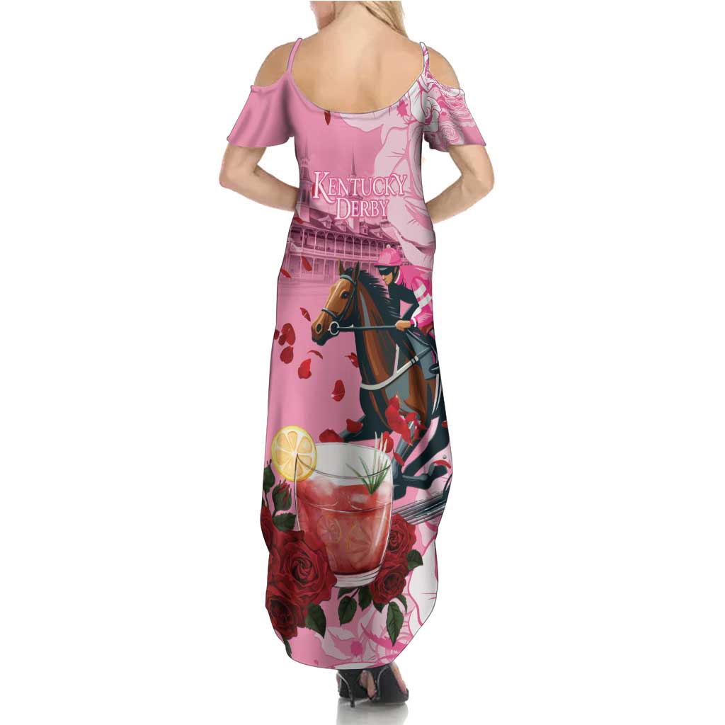 Kentucky Horse Racing Family Matching Summer Maxi Dress and Hawaiian Shirt Churchill Downs Derby Strawberry Mint Julep Cocktail