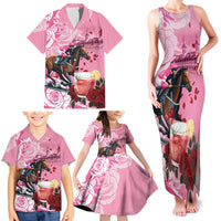 Kentucky Horse Racing Family Matching Tank Maxi Dress and Hawaiian Shirt Churchill Downs Derby Strawberry Mint Julep Cocktail