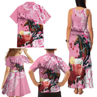 Kentucky Horse Racing Family Matching Tank Maxi Dress and Hawaiian Shirt Churchill Downs Derby Strawberry Mint Julep Cocktail
