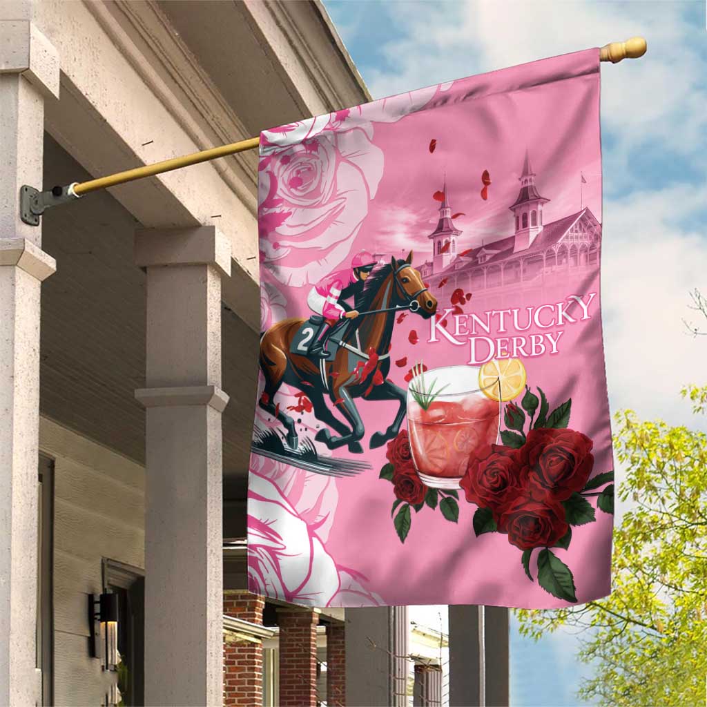 Kentucky Horse Racing Garden Flag Churchill Downs Derby Strawberry Mint Julep Cocktail