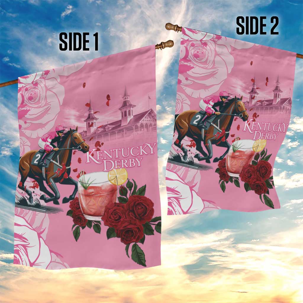 Kentucky Horse Racing Garden Flag Churchill Downs Derby Strawberry Mint Julep Cocktail