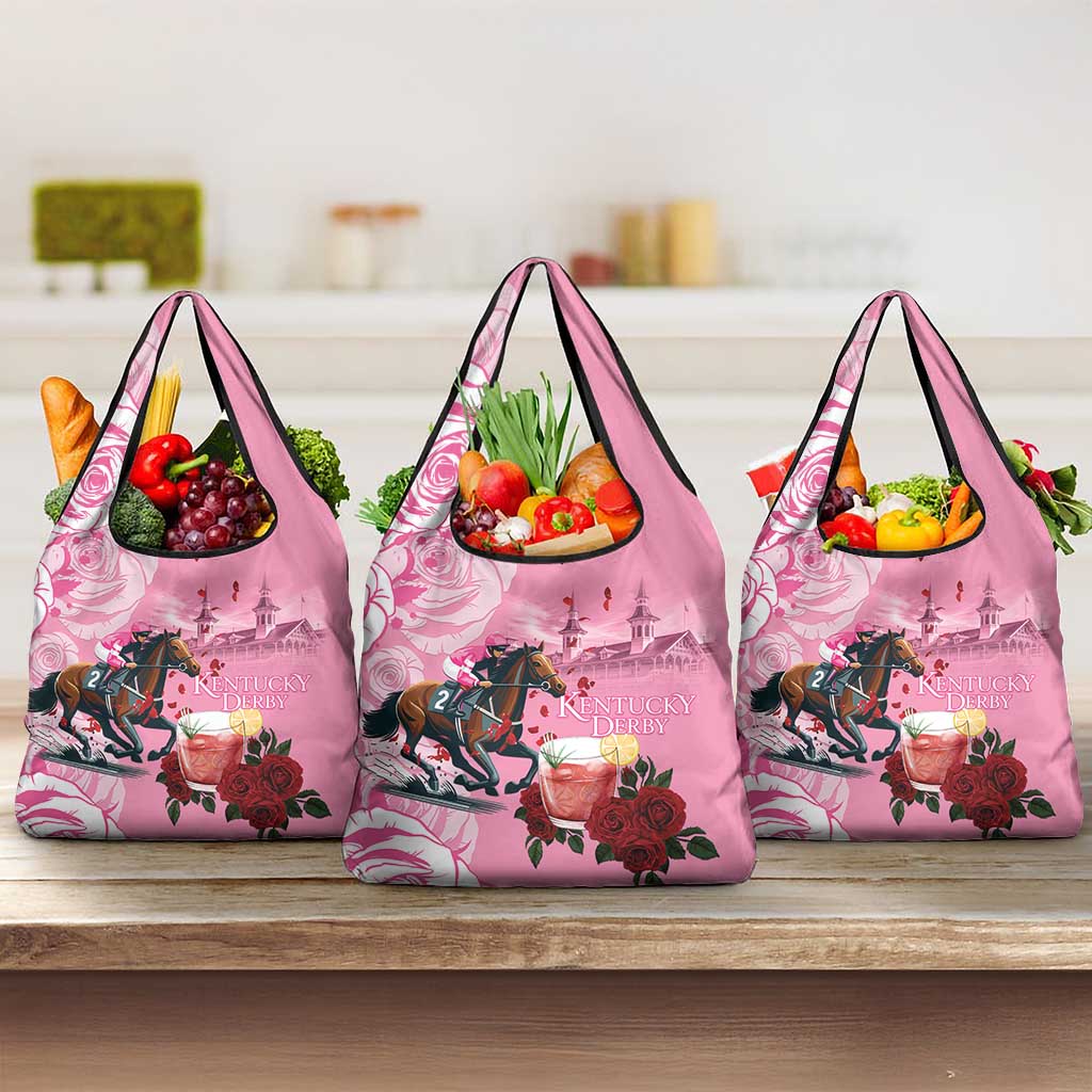 Kentucky Horse Racing Grocery Bag Churchill Downs Derby Strawberry Mint Julep Cocktail