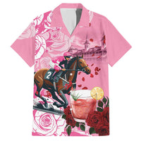 Kentucky Horse Racing Hawaiian Shirt Churchill Downs Derby Strawberry Mint Julep Cocktail