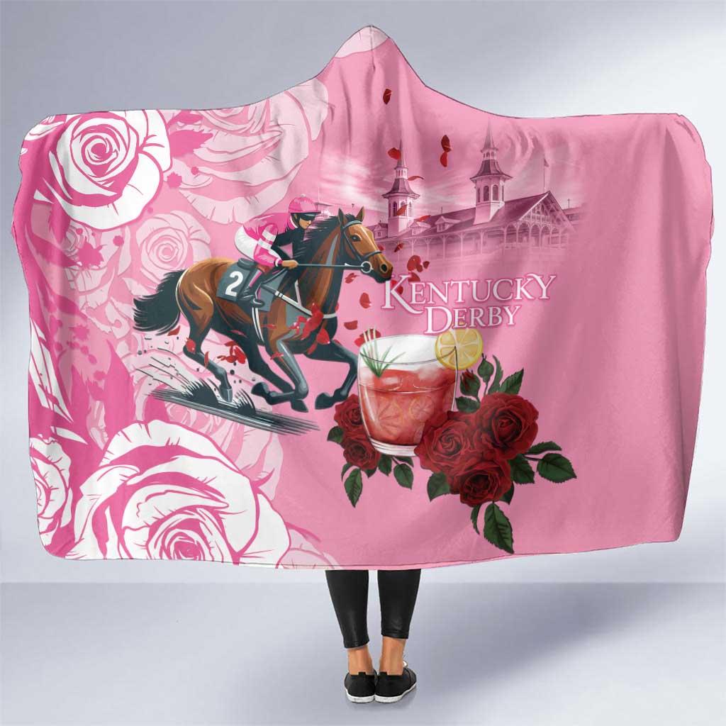 Kentucky Horse Racing Hooded Blanket Churchill Downs Derby Strawberry Mint Julep Cocktail