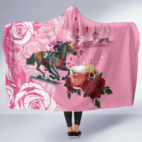Kentucky Horse Racing Hooded Blanket Churchill Downs Derby Strawberry Mint Julep Cocktail