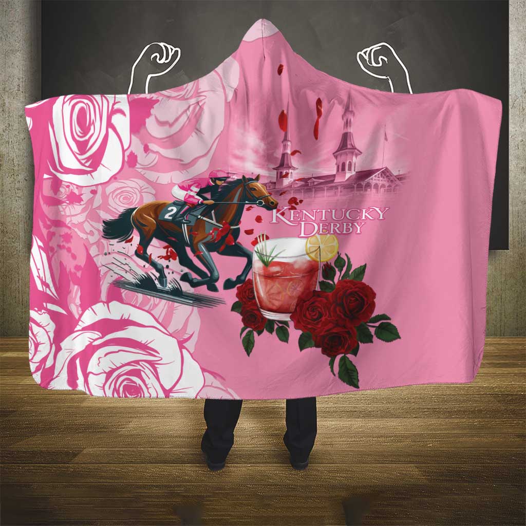Kentucky Horse Racing Hooded Blanket Churchill Downs Derby Strawberry Mint Julep Cocktail