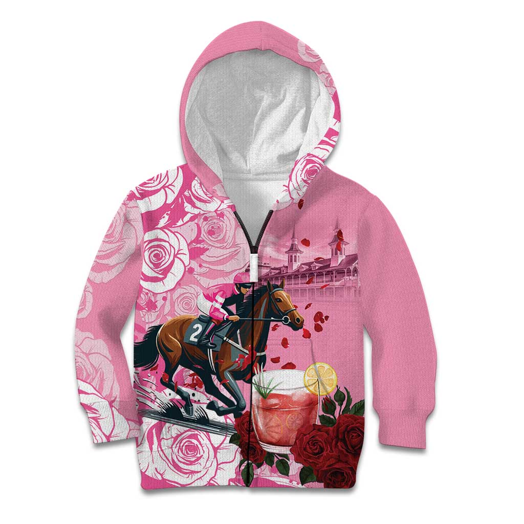 Kentucky Horse Racing Kid Hoodie Churchill Downs Derby Strawberry Mint Julep Cocktail