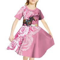 Kentucky Horse Racing Kid Short Sleeve Dress Churchill Downs Derby Strawberry Mint Julep Cocktail