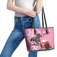 Kentucky Horse Racing Leather Tote Bag Churchill Downs Derby Strawberry Mint Julep Cocktail