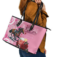 Kentucky Horse Racing Leather Tote Bag Churchill Downs Derby Strawberry Mint Julep Cocktail