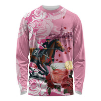 Kentucky Horse Racing Long Sleeve Shirt Churchill Downs Derby Strawberry Mint Julep Cocktail
