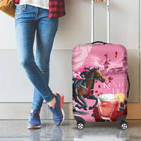 Kentucky Horse Racing Luggage Cover Churchill Downs Derby Strawberry Mint Julep Cocktail