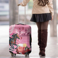 Kentucky Horse Racing Luggage Cover Churchill Downs Derby Strawberry Mint Julep Cocktail