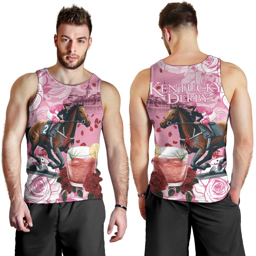 Kentucky Horse Racing Men Tank Top Churchill Downs Derby Strawberry Mint Julep Cocktail