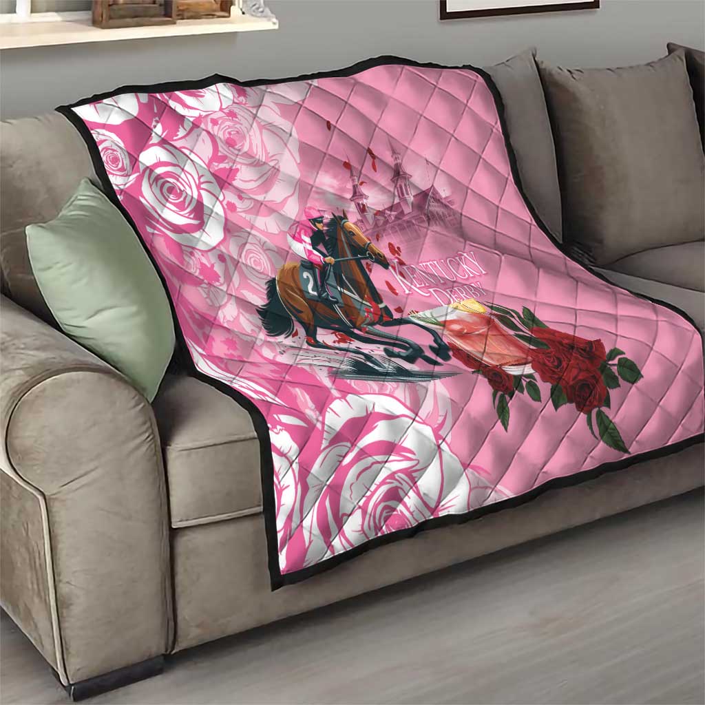 Kentucky Horse Racing Quilt Churchill Downs Derby Strawberry Mint Julep Cocktail