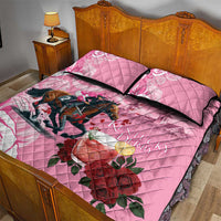 Kentucky Horse Racing Quilt Bed Set Churchill Downs Derby Strawberry Mint Julep Cocktail