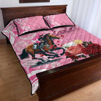 Kentucky Horse Racing Quilt Bed Set Churchill Downs Derby Strawberry Mint Julep Cocktail