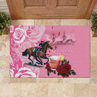 Kentucky Horse Racing Rubber Doormat Churchill Downs Derby Strawberry Mint Julep Cocktail