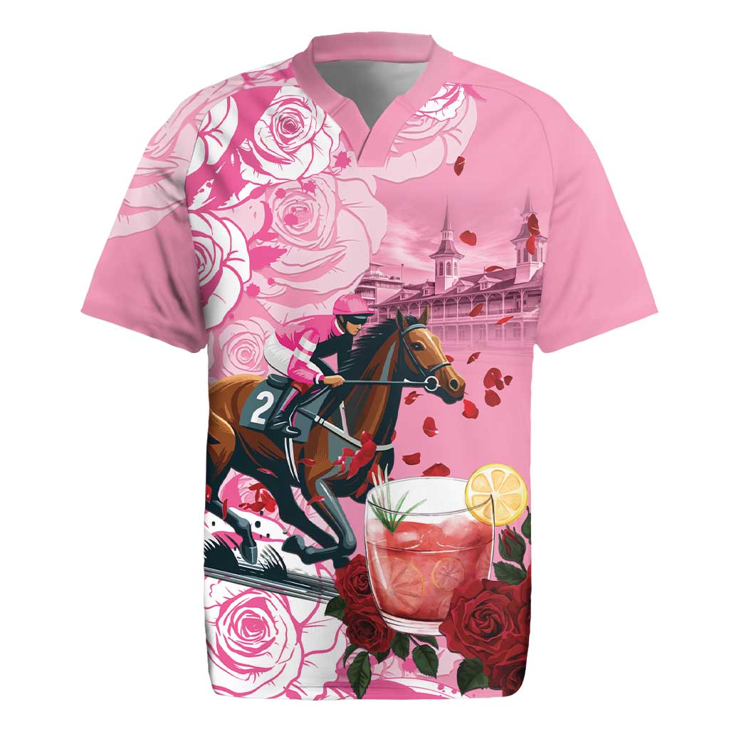 Kentucky Horse Racing Rugby Jersey Churchill Downs Derby Strawberry Mint Julep Cocktail
