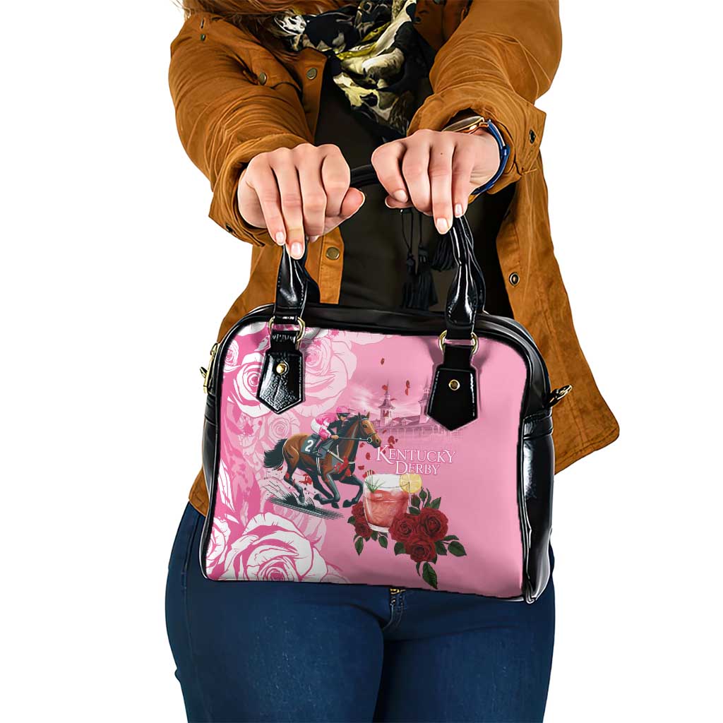 Kentucky Horse Racing Shoulder Handbag Churchill Downs Derby Strawberry Mint Julep Cocktail