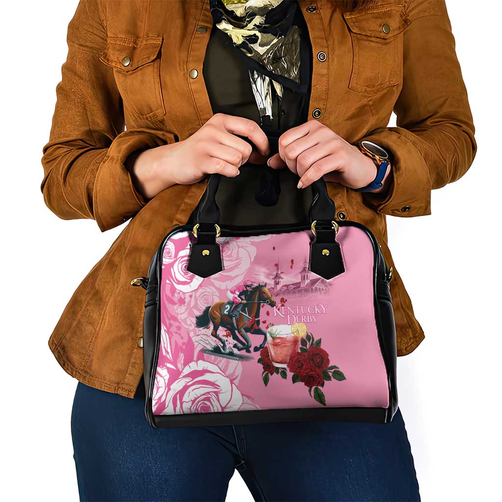 Kentucky Horse Racing Shoulder Handbag Churchill Downs Derby Strawberry Mint Julep Cocktail