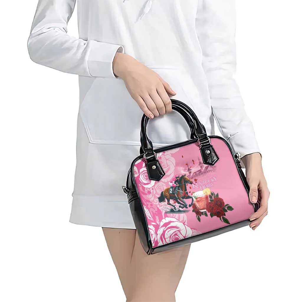 Kentucky Horse Racing Shoulder Handbag Churchill Downs Derby Strawberry Mint Julep Cocktail