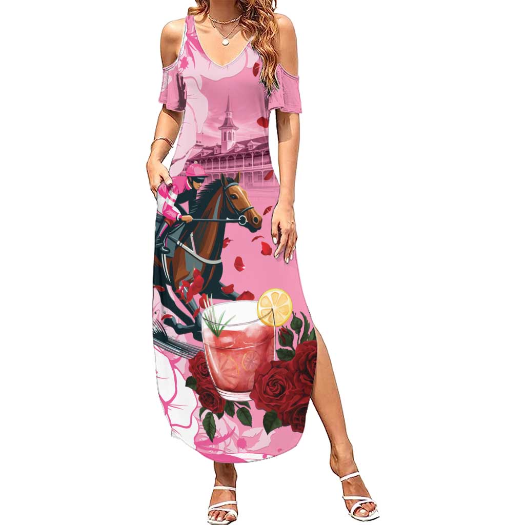 Kentucky Horse Racing Summer Maxi Dress Churchill Downs Derby Strawberry Mint Julep Cocktail