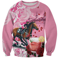 Kentucky Horse Racing Sweatshirt Churchill Downs Derby Strawberry Mint Julep Cocktail