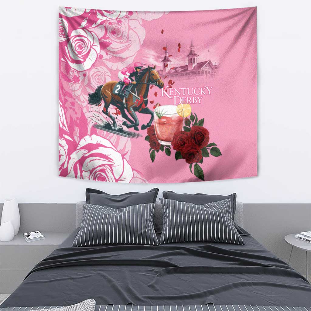 Kentucky Horse Racing Tapestry Churchill Downs Derby Strawberry Mint Julep Cocktail