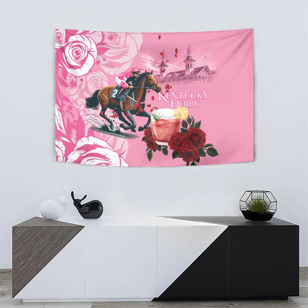 Kentucky Horse Racing Tapestry Churchill Downs Derby Strawberry Mint Julep Cocktail