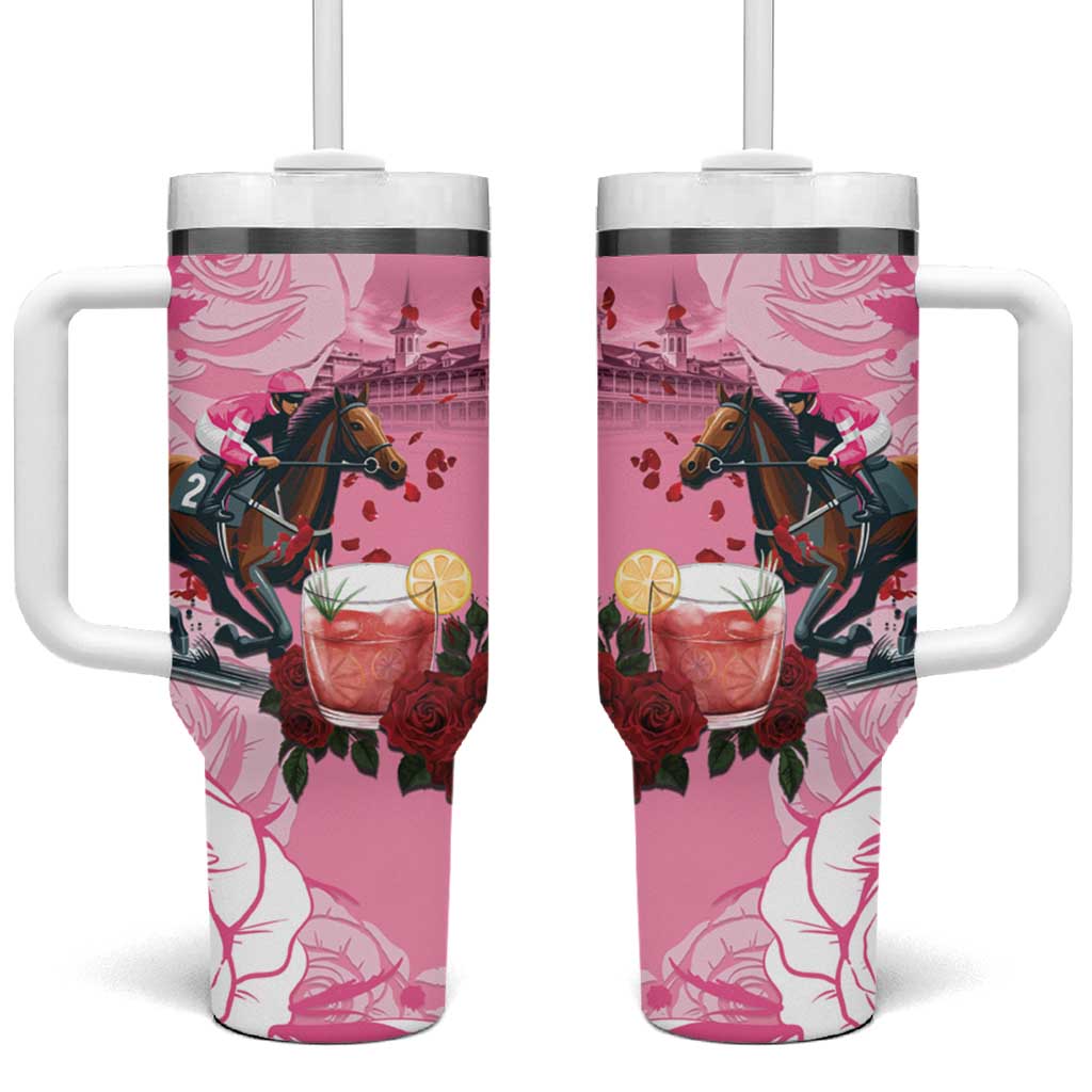 Kentucky Horse Racing Tumbler With Handle Churchill Downs Derby Strawberry Mint Julep Cocktail