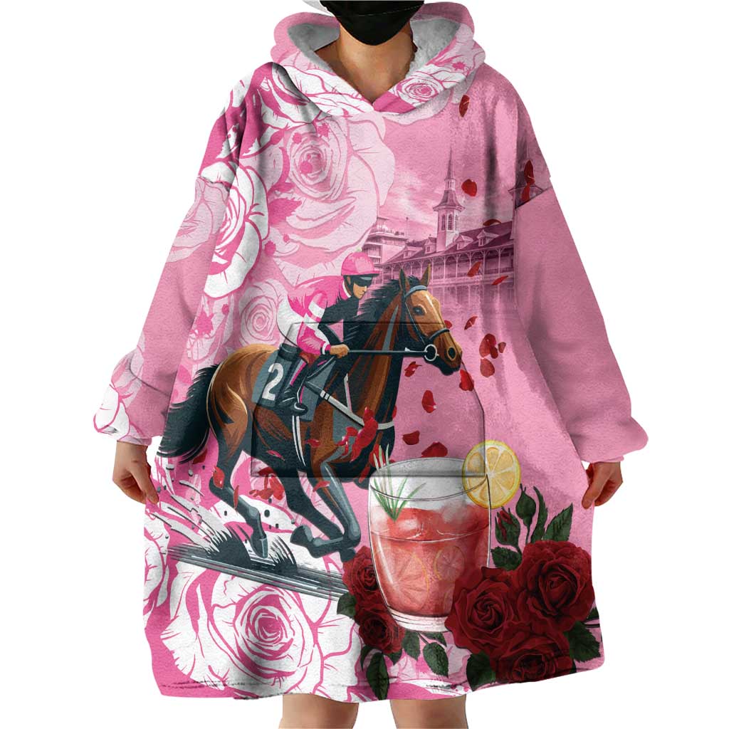 Kentucky Horse Racing Wearable Blanket Hoodie Churchill Downs Derby Strawberry Mint Julep Cocktail