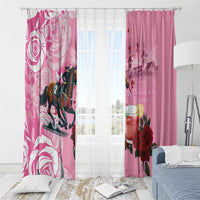 Kentucky Horse Racing Window Curtain Churchill Downs Derby Strawberry Mint Julep Cocktail