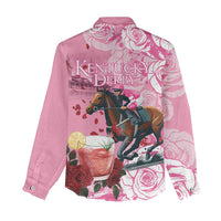Kentucky Horse Racing Women Casual Shirt Churchill Downs Derby Strawberry Mint Julep Cocktail