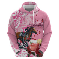 Kentucky Horse Racing Zip Hoodie Churchill Downs Derby Strawberry Mint Julep Cocktail