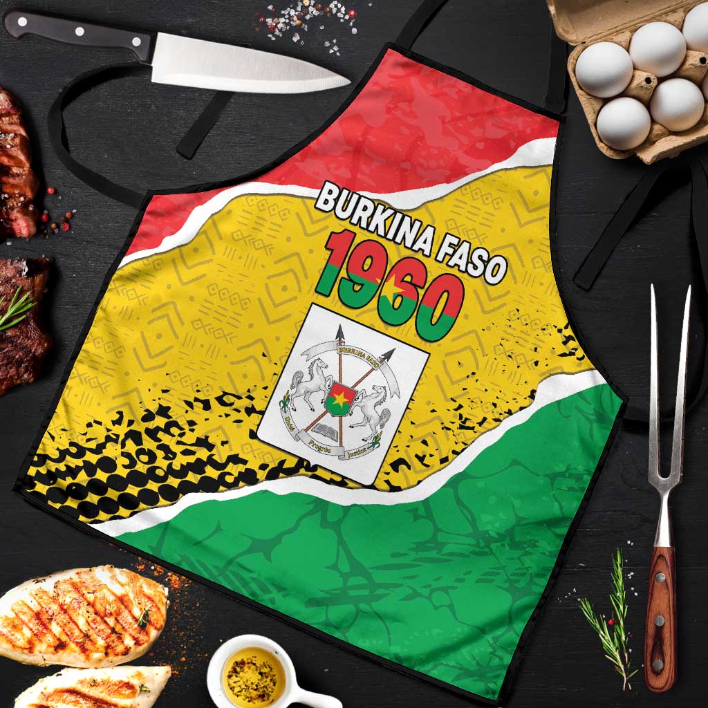 Burkina Faso Independence Day Apron Coat Of Arms - Grunge Style - Wonder Print Shop
