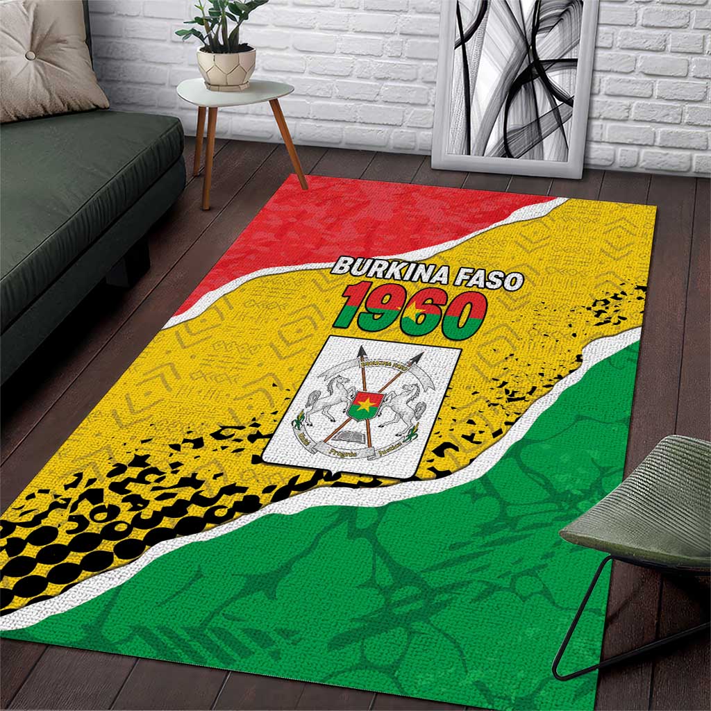 Burkina Faso Independence Day Area Rug Coat Of Arms - Grunge Style - Wonder Print Shop
