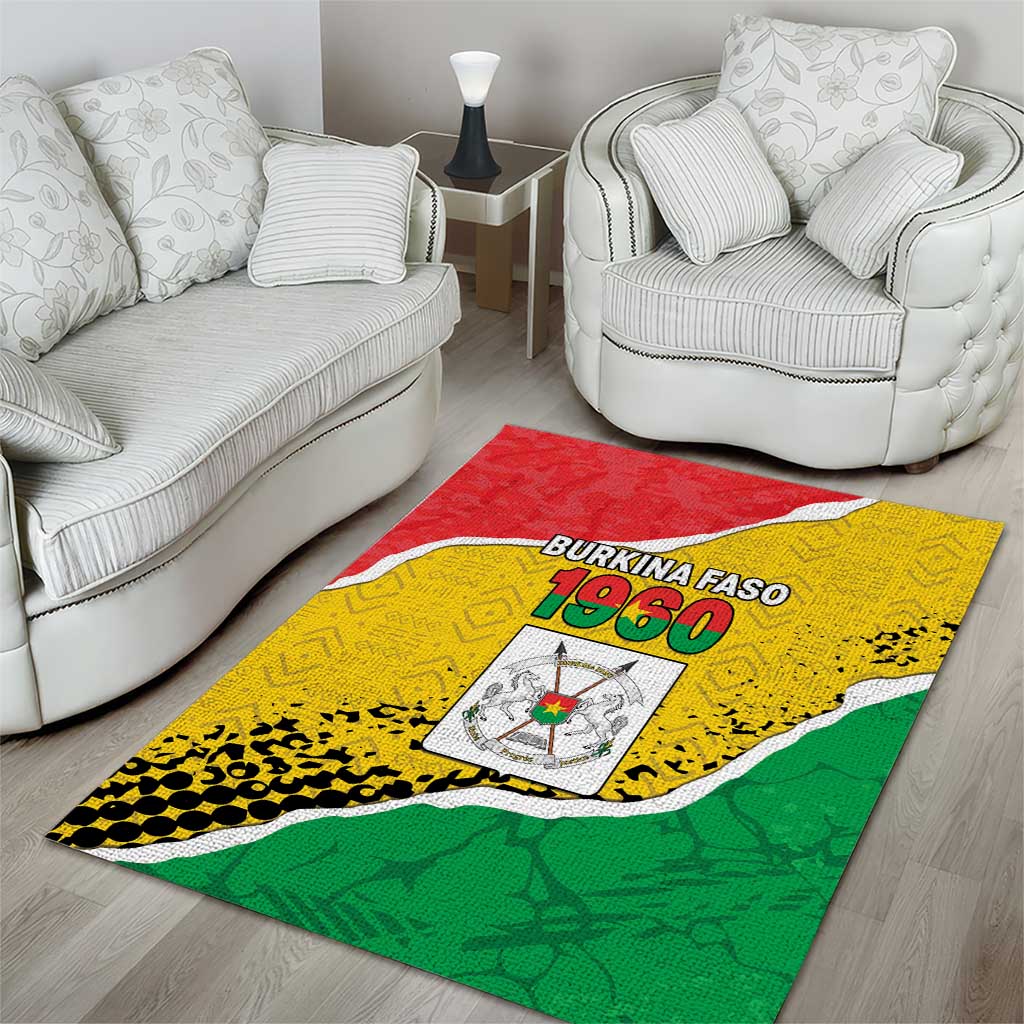 Burkina Faso Independence Day Area Rug Coat Of Arms - Grunge Style - Wonder Print Shop
