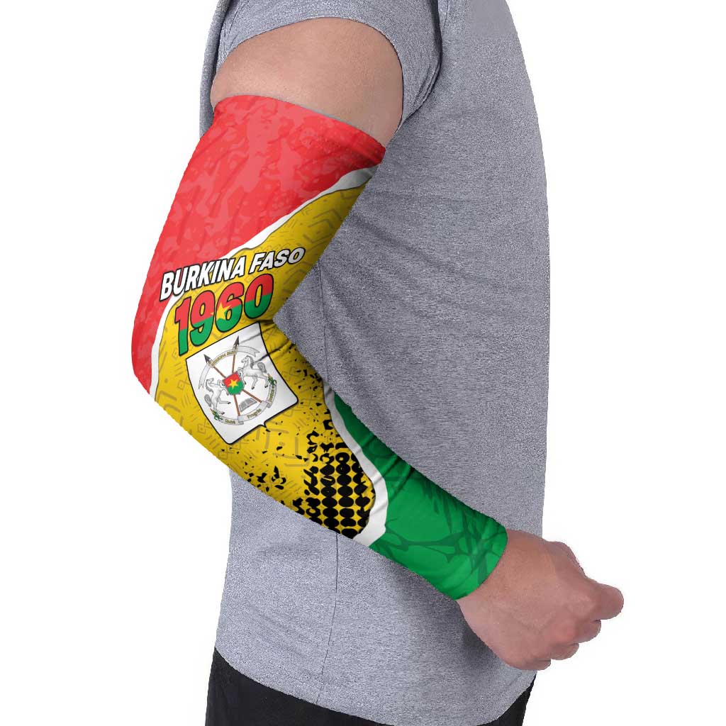 Personalized Burkina Faso Independence Day Arm Sleeves Coat Of Arms - Grunge Style - Wonder Print Shop