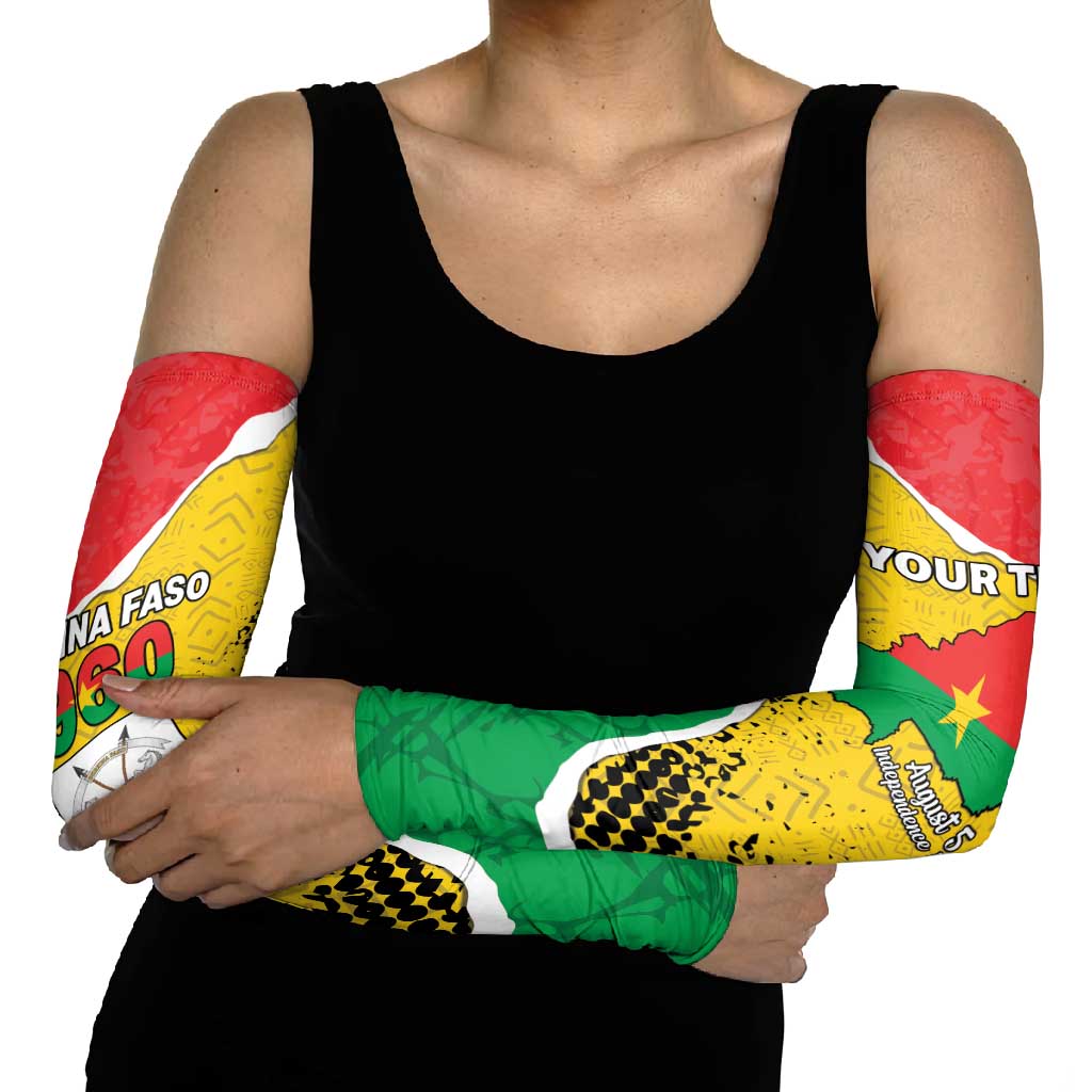 Personalized Burkina Faso Independence Day Arm Sleeves Coat Of Arms - Grunge Style - Wonder Print Shop