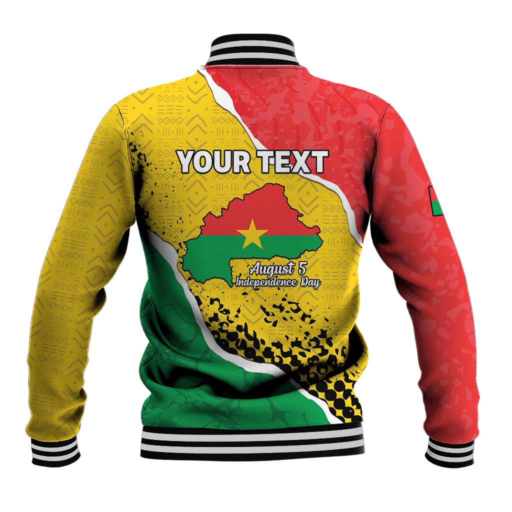 Personalized Burkina Faso Independence Day Baseball Jacket Coat Of Arms - Grunge Style - Wonder Print Shop
