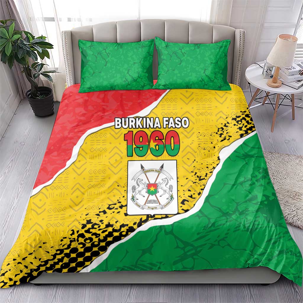 Burkina Faso Independence Day Bedding Set Coat Of Arms - Grunge Style - Wonder Print Shop