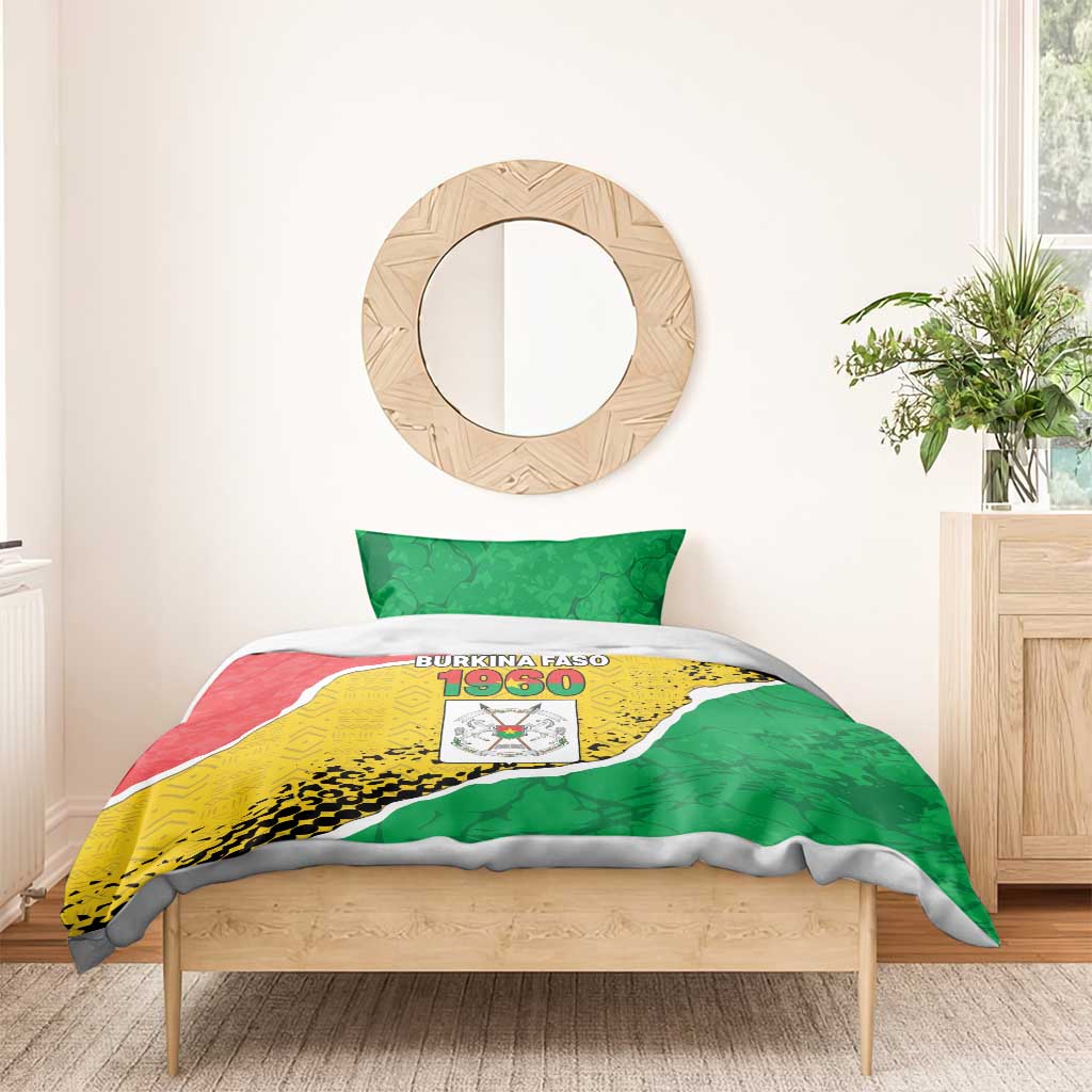 Burkina Faso Independence Day Bedding Set Coat Of Arms - Grunge Style - Wonder Print Shop