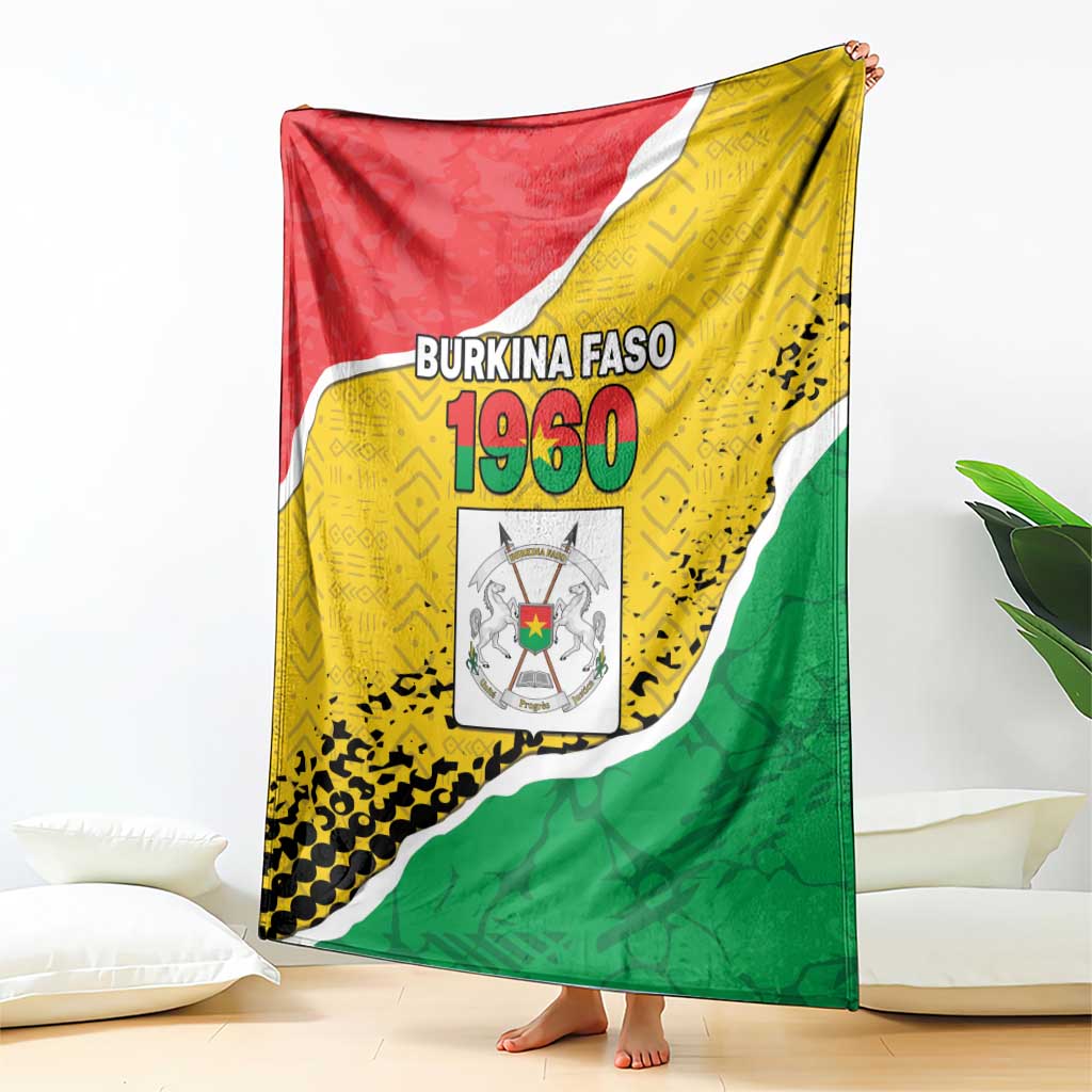 Burkina Faso Independence Day Blanket Coat Of Arms - Grunge Style - Wonder Print Shop