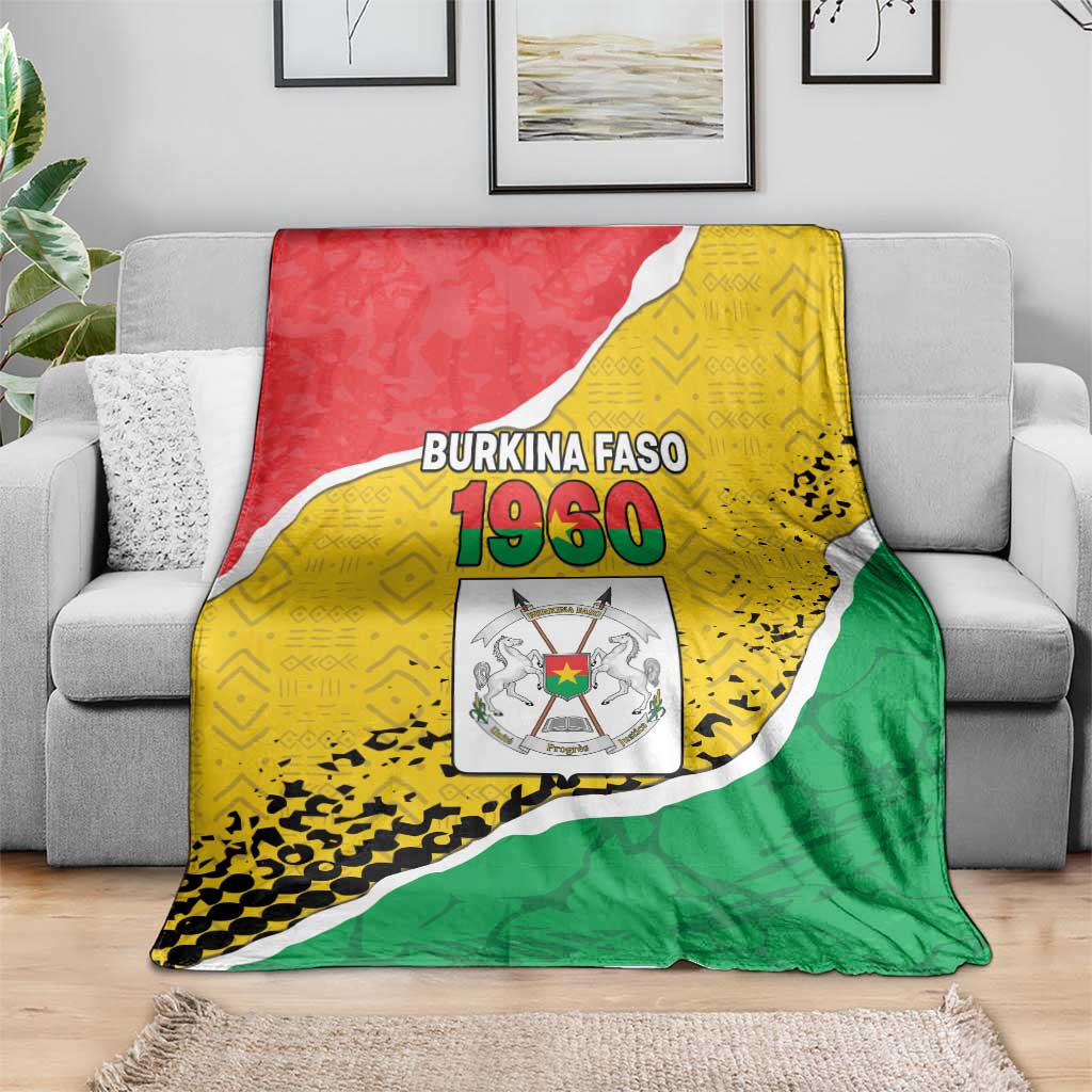 Burkina Faso Independence Day Blanket Coat Of Arms - Grunge Style - Wonder Print Shop