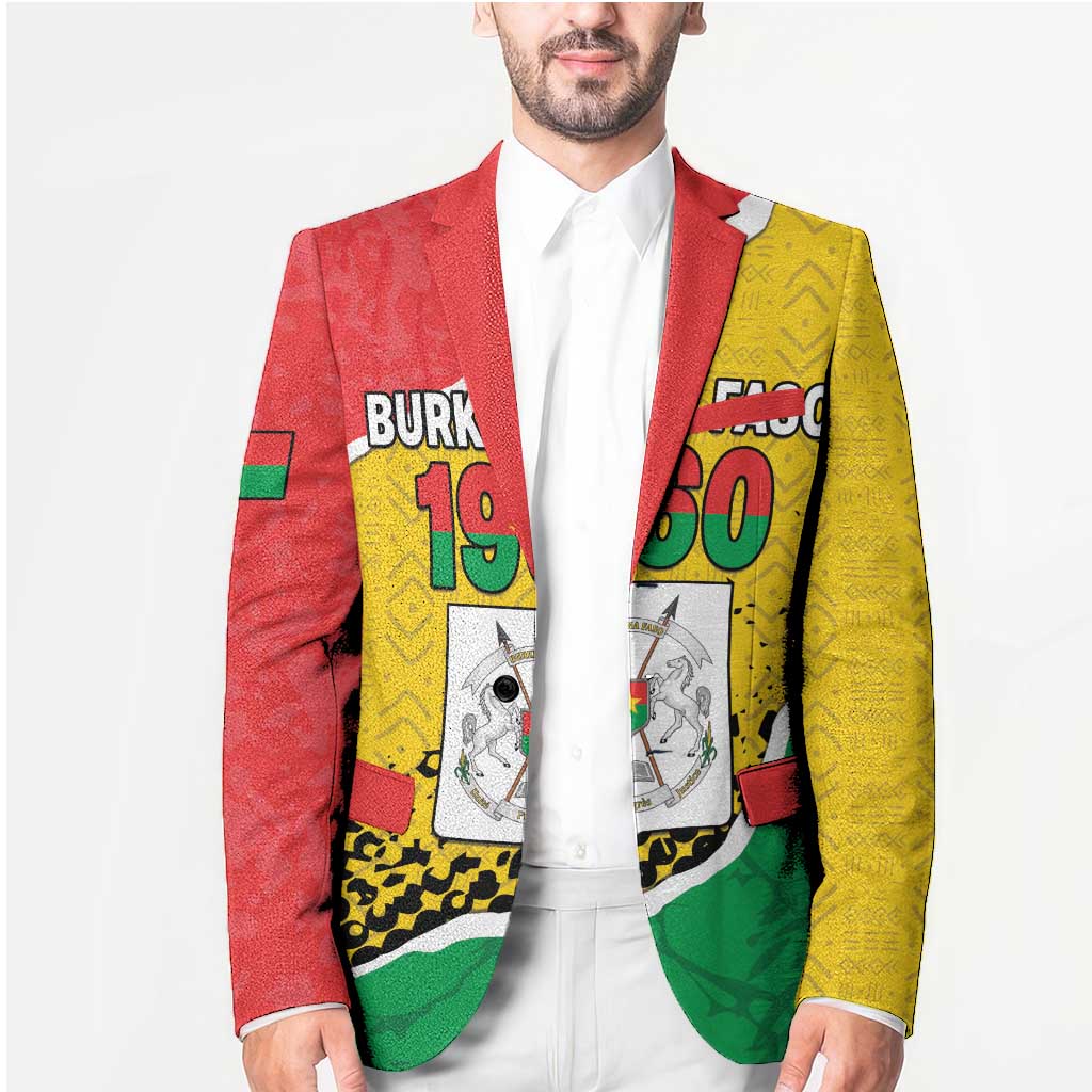 Personalized Burkina Faso Independence Day Blazer Coat Of Arms - Grunge Style - Wonder Print Shop
