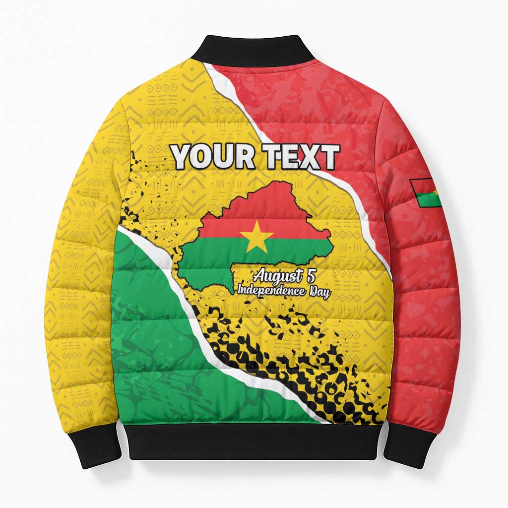 Personalized Burkina Faso Independence Day Bomber Puffer Jacket Coat Of Arms - Grunge Style - Wonder Print Shop