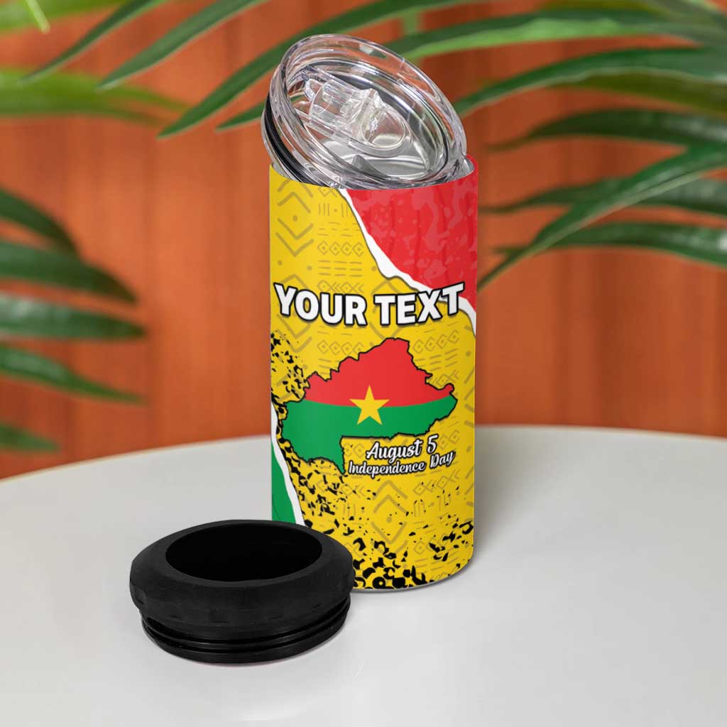 Personalized Burkina Faso Independence Day 4 in 1 Can Cooler Tumbler Coat Of Arms - Grunge Style - Wonder Print Shop