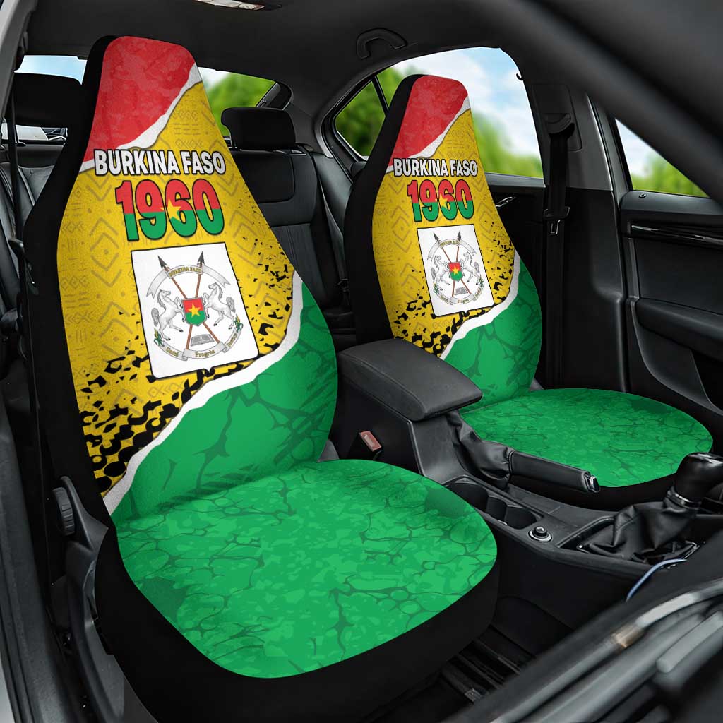 Burkina Faso Independence Day Car Seat Cover Coat Of Arms - Grunge Style - Wonder Print Shop